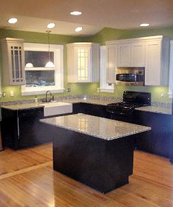 hardwood floors refinished in this newly remodeled kitchen