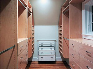 Custom closet in previous attic space