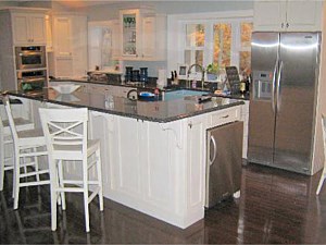 Granite counters and refinished hardwoods