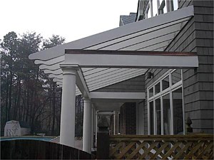 Custom pergola across entire back